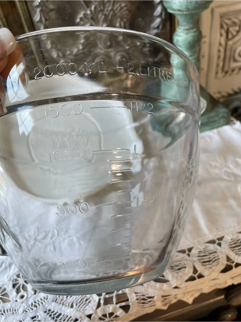 Vintage Pampered chef 8 cup pour spout cover clear glass measuring cup